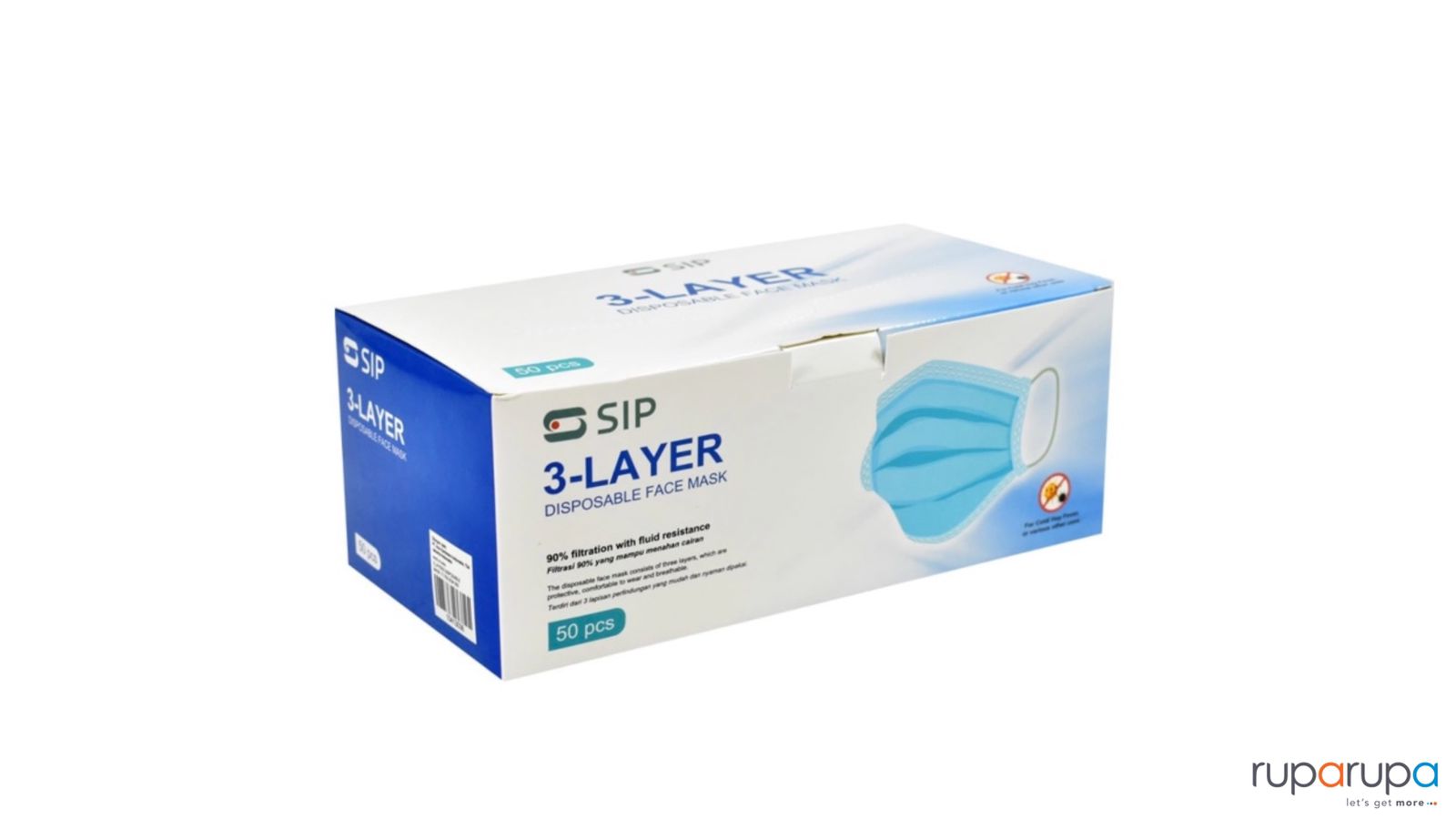 S Sip Set 50 Pcs Masker Anti Virus 3 Lapis Disposable