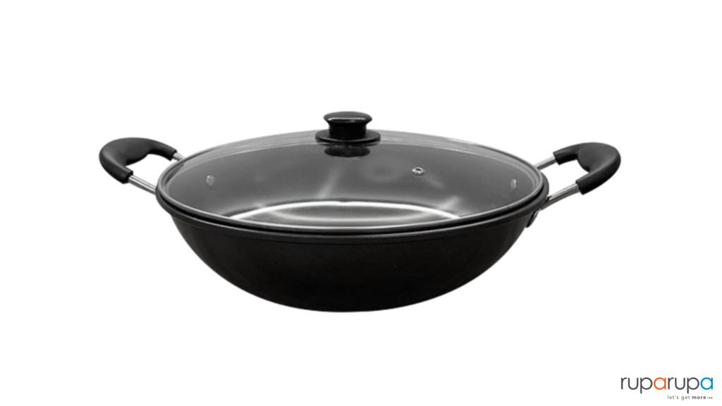 Selma 30 Cm Paris Wok Pan Dengan Tutup - Abu-abu Tua