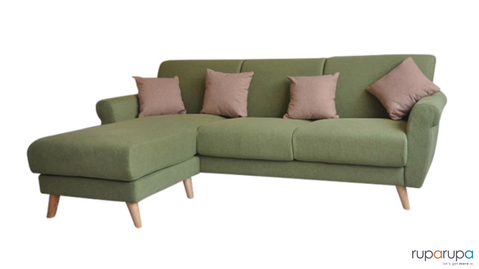 Cortland Sofa Sudut Modular Fabric - Hijau