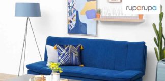 Luisa Sofa Tidur Fabric - Biru